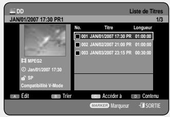 SAMSUNG DVD-HR757 - Utilisation du bouton TITLE LIST - 5