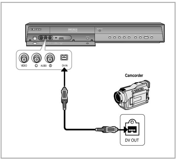 SAMSUNG DVD-HR757 - Case 2: Connecting a Camcorder to the DV IN jack - 1