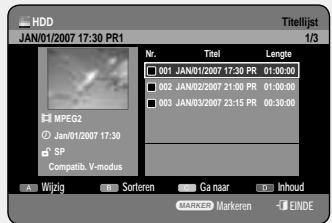 SAMSUNG DVD-HR757 - De toets TITLE LIST gebruiken - 2