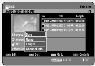 SAMSUNG DVD-HR757 - Using the TITLE LIST button - 2