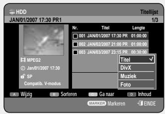 SAMSUNG DVD-HR757 - De toets TITLE LIST gebruiken - 3