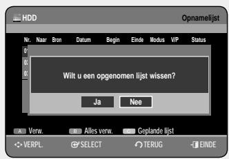 SAMSUNG DVD-HR757 - Opnamelijst verwijderen - 1