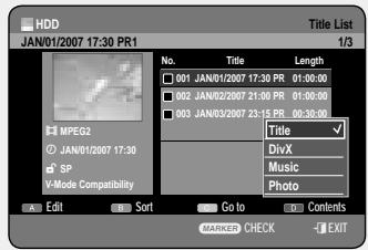 SAMSUNG DVD-HR757 - Using the TITLE LIST button - 5