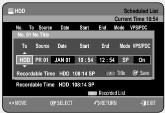 SAMSUNG DVD-HR757 - Making a Timer Recording - 4