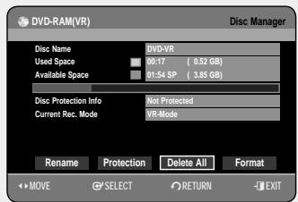 SAMSUNG DVD-HR757 - Disc Protection allows you to protect your discs from being formatted or deleted due to unintended operations. - 1