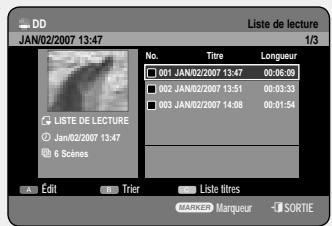 SAMSUNG DVD-HR757 - Utilisation du bouton PLAY LIST - 1