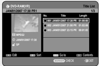 SAMSUNG DVD-HR757 - Using the TITLE LIST button - 6