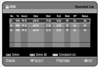 SAMSUNG DVD-HR757 - Clear Recorded List - 1