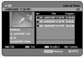 SAMSUNG DVD-HR757 - Utilisation du bouton TITLE LIST - 2
