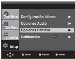 SAMSUNG DVD-P260K - Configuración de las options de pantalla - 1