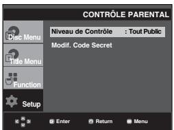 SAMSUNG DVD-P260K - Configuration du niveau d'évaluation - 3