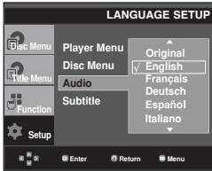 SAMSUNG DVD-P260K - Using the Audio Language - 1