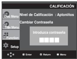 SAMSUNG DVD-P260K - Configuración del niveau de clasificacion - 3