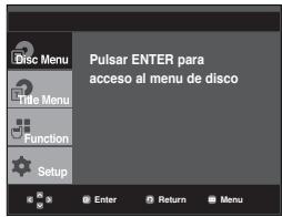 SAMSUNG DVD-P260K - Uso del menu del disco (DVD/VCD) 1. Durante la reproduccion de un disco DVD, pulse el boton - 1