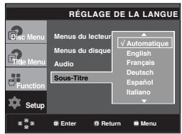 SAMSUNG DVD-P260K - Utilisation de la langue des sous-titres - 1