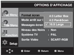 SAMSUNG DVD-P260K - Configuration des options d'affichage - 2