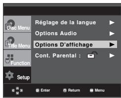 SAMSUNG DVD-P260K - Configuration des options d'affichage - 1