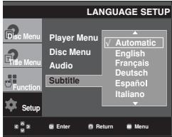SAMSUNG DVD-P260K - Using the Subtitle Language - 1