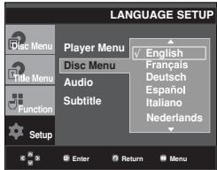 SAMSUNG DVD-P260K - Using the Disc Menu Language - 1