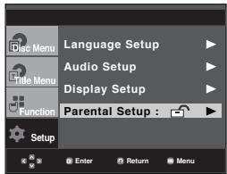 SAMSUNG DVD-P260K - Setting Up the Rating Level - 2