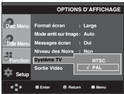 SAMSUNG DVD-P260K - Configuration des options d'affichage - 3