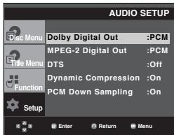 SAMSUNG DVD-P260K - Setting Up the Audio Options - 2