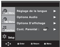 SAMSUNG DVD-P260K - Utilisation du menu de configuration - 1