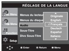 SAMSUNG DVD-P361K - Utilisation de la langue audio - 1
