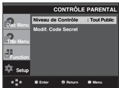 SAMSUNG DVD-P361K - Configuration du niveau d'évaluation - 3