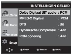SAMSUNG DVD-P361K - De geluidopties instellen - 2