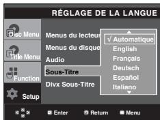 SAMSUNG DVD-P361K - Utilisation de la langue des sous-titres - 1