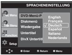 SAMSUNG DVD-P361K - Sprache für das Player-Menu wahren - 1
