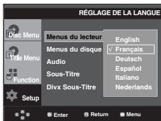 SAMSUNG DVD-P560 - Utilisation de la langue du Menu Lecteur - 1