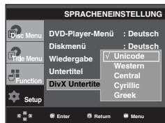 SAMSUNG DVD-P560 - DivX-Untertitel-Sprache wahlen - 1