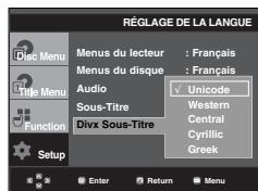 SAMSUNG DVD-P560 - Utilisation de la langue des sous-titres de fichiers DivX - 1