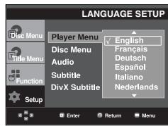 SAMSUNG DVD-P560 - Using the Player Menu Language - 1