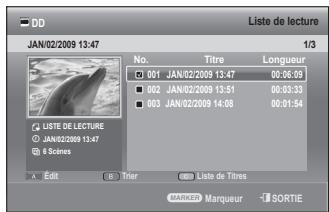 SAMSUNG DVD-SH893 - Utilisation du bouton PLAY LIST - 2