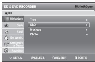 SAMSUNG DVD-SH893 - NAVIGATION DANS LES MENUS À L'ÉCRAN - 1