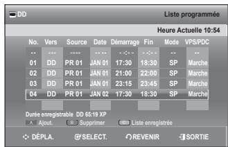 SAMSUNG DVD-SH893 - Utilisation du bouton TIMER - 3