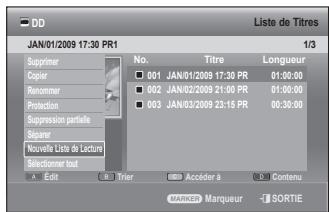 SAMSUNG DVD-SH893 - Utilisation du bouton TITLE LIST - 1