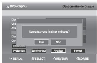 SAMSUNG DVD-SH893 - Finalisation d'un disque - 6