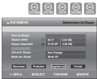SAMSUNG DVD-SH893 - Suppression de toutes les listes de titres - 1