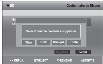 SAMSUNG DVD-SH893 - Suppression de tous les titres/des fichiers de DivX/des fichiers de musique/des fichiers de photos - 3