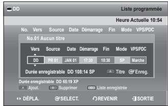 SAMSUNG DVD-SH893 - Utilisation du bouton TIMER - 2