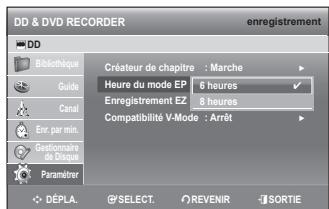 SAMSUNG DVD-SH897 - Réglage de mode EP - 2
