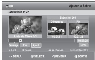 SAMSUNG DVD-SH897 - Ajout d'une scène - 2