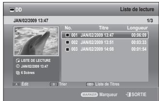 SAMSUNG DVD-SH897 - Utilisation du bouton PLAY LIST - 1