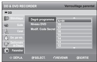SAMSUNG DVD-SH897 - Réglage de la classification des programmes - 1