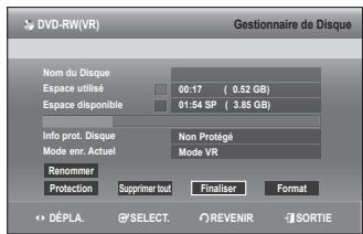 SAMSUNG DVD-SH897 - Finalisation d'un disque - 5