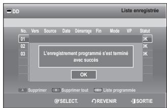 SAMSUNG DVD-SH897 - Informations relatives à Liste enregistrée - 1